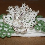 Winter Rose - headband with tatted embellishment